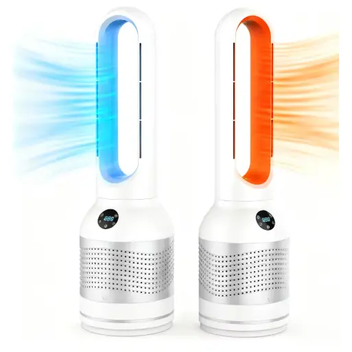 Calentador y purificador de aire con ventilador sin aspas 3 en 1