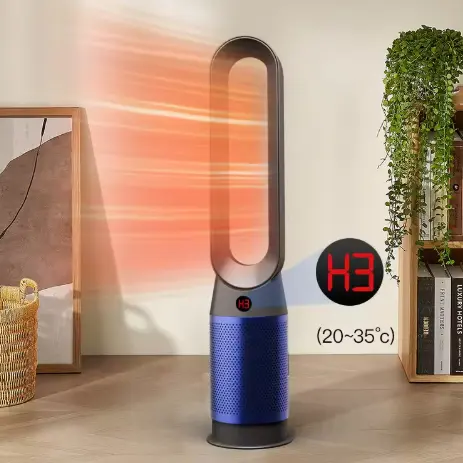 Ventilador de piso sin aspas con purificador de aire y calefacción de refrigeración