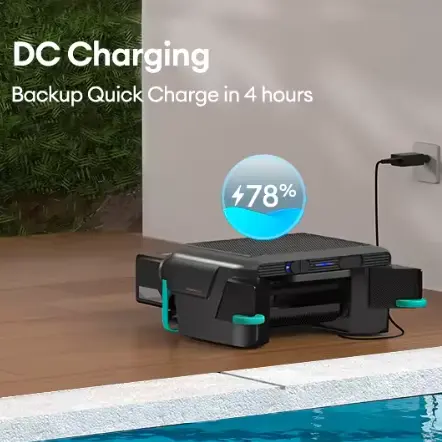 Robot skimmer de piscina con panel solar flexible de alta eficiencia